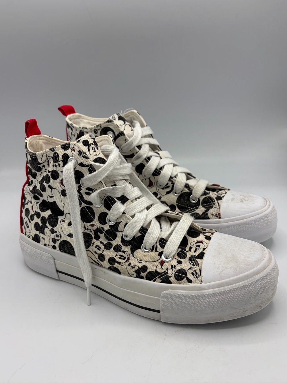 Disney Mickey Mouse Black and White Graphic Sneakers